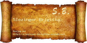 Slezinger Brigitta névjegykártya